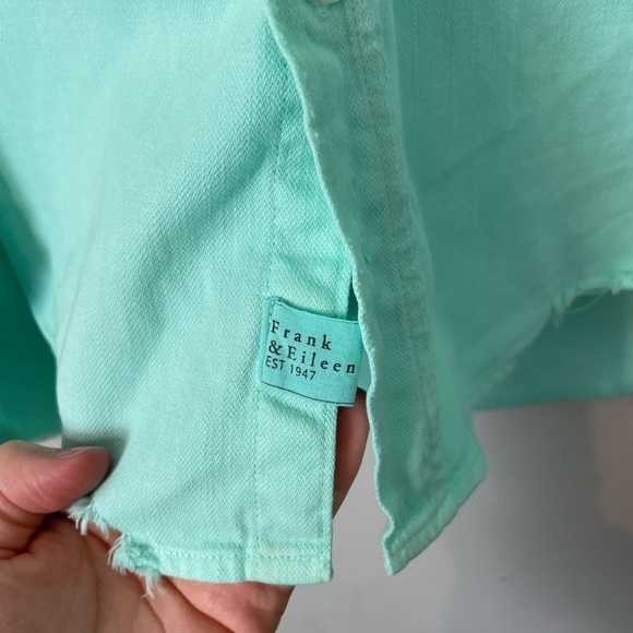 Frank & Eileen EILEEN Shirt Famous Denim Relaxed Button-Up Size XS Seafoam Green - Picture 6 of 11
